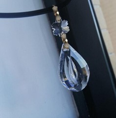 10pcs Clear 38mm Crystal Dorp Hanging Chandelier Lamp Parts Pendant Gold Bowties
