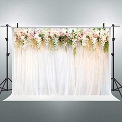 Wedding Bridal Floral Wall Backdrop 8x6Feet Pink White Rose Flowers Background