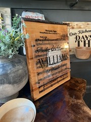 22”X 18”X 1.5”Anniversary, Wedding, Gift, Engraved, Music Sheet, Resin Top Coat!
