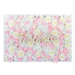 Light Pink 3D Flower Floral Wall Decor Panel: Artificial Floral Wedding Backdrop