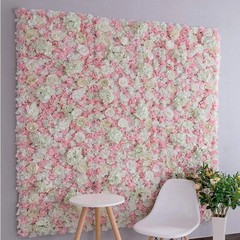 Light Pink 3D Flower Floral Wall Decor Panel: Artificial Floral Wedding Backdrop