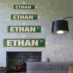ETHAN Vintage Aluminum Street Sign Childrens Name Room Metal Sign rustic meta…
