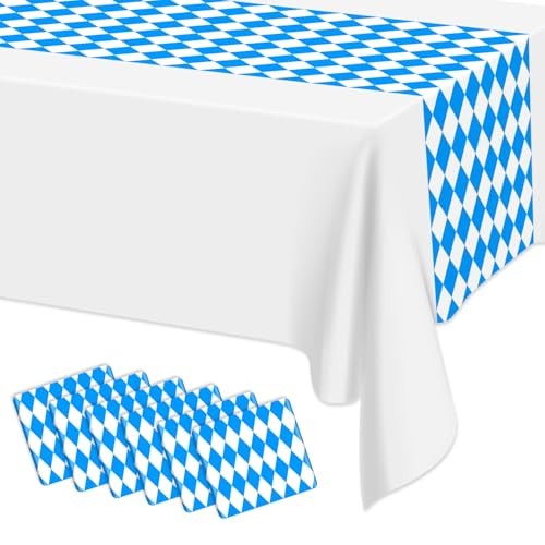 Pcs Oktoberfest Table Runner – and White Checkered Tablecloths 14 x 108″ 6 Blue