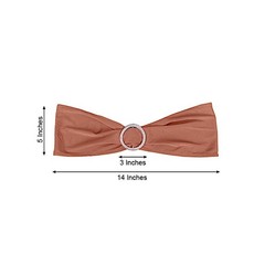 10 Terracotta Spandex CHAIR SASHES with Silver Round Buckles Wedding