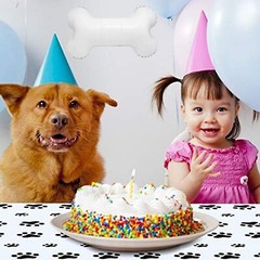 6PCS Dog Bone Balloon, White Aluminum Mylar Foil Pet-Themed Balloons, Perfect…