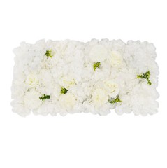 6pcs 15*15in White Artificial Flower Wall Panels Venue Background Floral Decor
