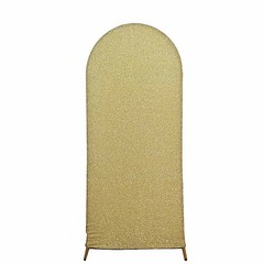 5 ft CHAMPAGNE Metallic Fitted Spandex Round Top Arch STAND COVER Party Events