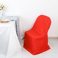 10 Red Polyester FOLDING CHAIR COVERS Wedding Banquet Reception Decorations