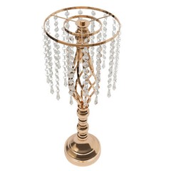 Gold 10Pcs Crystal Acrylic Flower Stands Vases 21.7in Wedding Centerpieces Decor