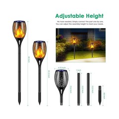 TomCare Solar Lights Outdoor 99 LED Higher & Larger Flickering Flame Solar To…