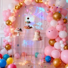 Versatile Cylinder Plinth Set – 3pcs Clear Acrylic Stands for Weddings & Parties