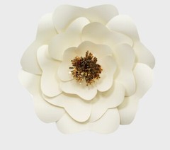 Decor In The Box 11 piece Handmade Paper Flower Set, Peach/Cream/White