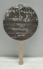 FUMETE 30pc Wedding Fans-leaf style-Warm Words
