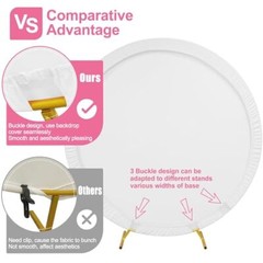 7.2FT Round Backdrop Cover Round Arch Covers with Buckles Polyster 7.2ft White