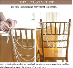 Pearl Wedding Chair Decor, String Pearls for Crafting (White) | Pearl Beaded Cha