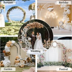 8.2FT Round Backdrop Stand Circle Balloon Arch Frame Stand Wedding Party Decor