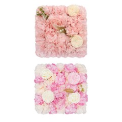 3D Flower Wall Panel-12pcs Artificial Flower Wall Background Silk Rose Wedding