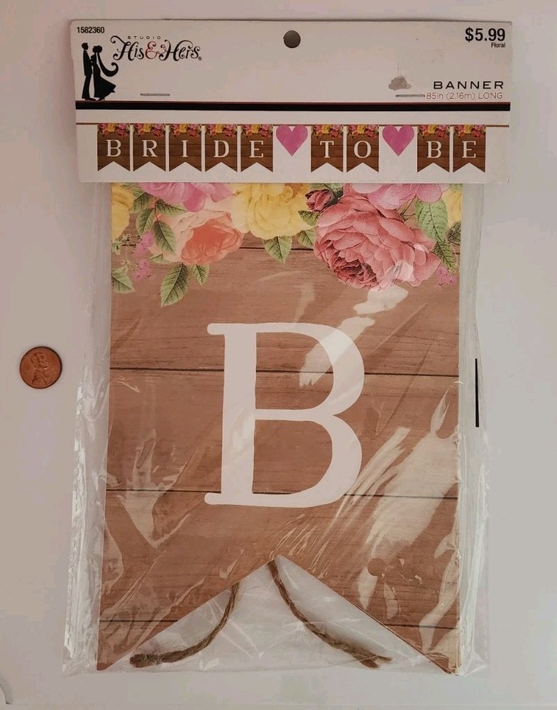 Studio His And Hers Bride To Be Wood Look Sign with Multi Color Flowers