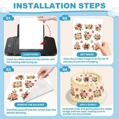 25 Count Edible Paper A4 11.7″ x 8.3″ Printable Frosting Sheets for Edible Pr…