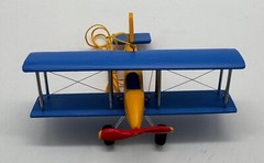 Hanging Airplane, Blue Yellow, Nursery Decor, Decorative Wooden Airplane