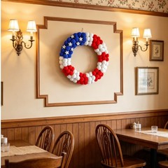Ball Wreath in Red Blue White for Independence Day For Home Party Decor