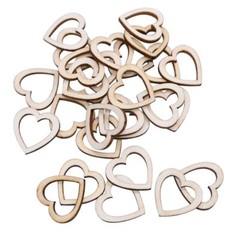 Natural Wood Bead Charm Rectangle Round Heart Star Charm DIY Craft