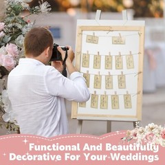 BALAPET Rustic Wedding Seating Chart Frame w/ 20 Printable Cards & Clips 24×18”