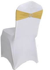 100 Spandex Stretch Chair Cover Sashes Bows for Wedding Party (Gold) ~FREE SHIP