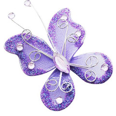 Organza Butterflies 26 Pack Wire Mesh Glitter Craft Wedding Decoration 7 Colors