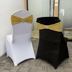 Spandex Chair Sashes Bands 50PCS Stretch Chair Ties Bows with Buckle Slider for