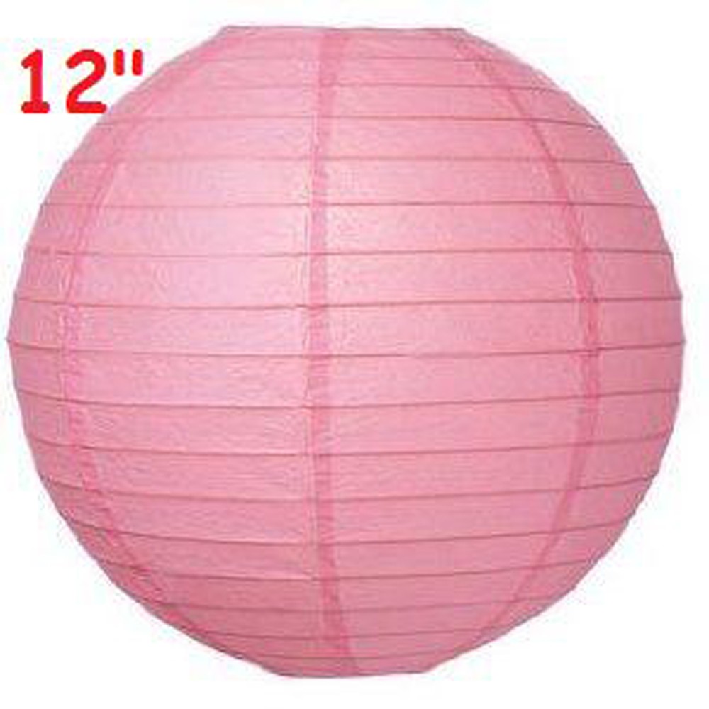 6 Pink 12″ Paper Chinese Lantern Lamp Shade Wedding Party Decoration Supplies