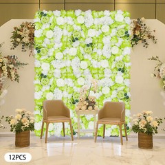 Artificial Flower Wall Panels – 12-Piece Silk Floral Decor 15×15 in