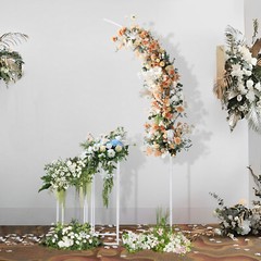 Ballon Arch Stand And 2 Wedding Flower Stands, Arch Backdrop Stand For Parties