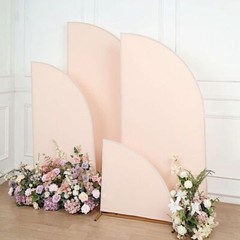 4 Fitted Spandex Matter Half Moon Wedding Arch Backdrop STAND COVERS Set Party