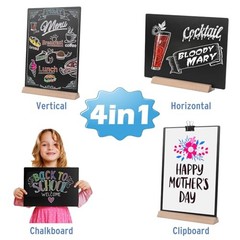 8 x12 Inch Tabletop Chalkboard Sign with Base Stand, Menu Chalk Board 1 Pack