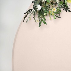 BLUSH 7.5 ft Fitted Spandex Round BACKDROP STAND COVER Party Wedding Decorations
