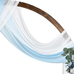 7.9FT Round Wooden Wedding Arch – Elegant Backdrop for Weddings & Celebrations