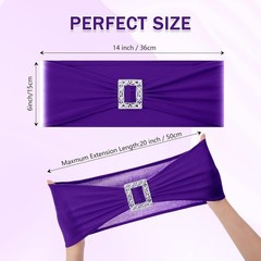 120 PCS Spandex Chair Sashes Bows Stretch Chair Cover Band with Buckle Slider…
