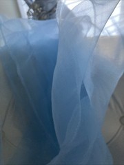 Lot of 4 BLUE ORGANZA Sheer Chair Sashes/Runners/Ribbons/Bows Party Brand New