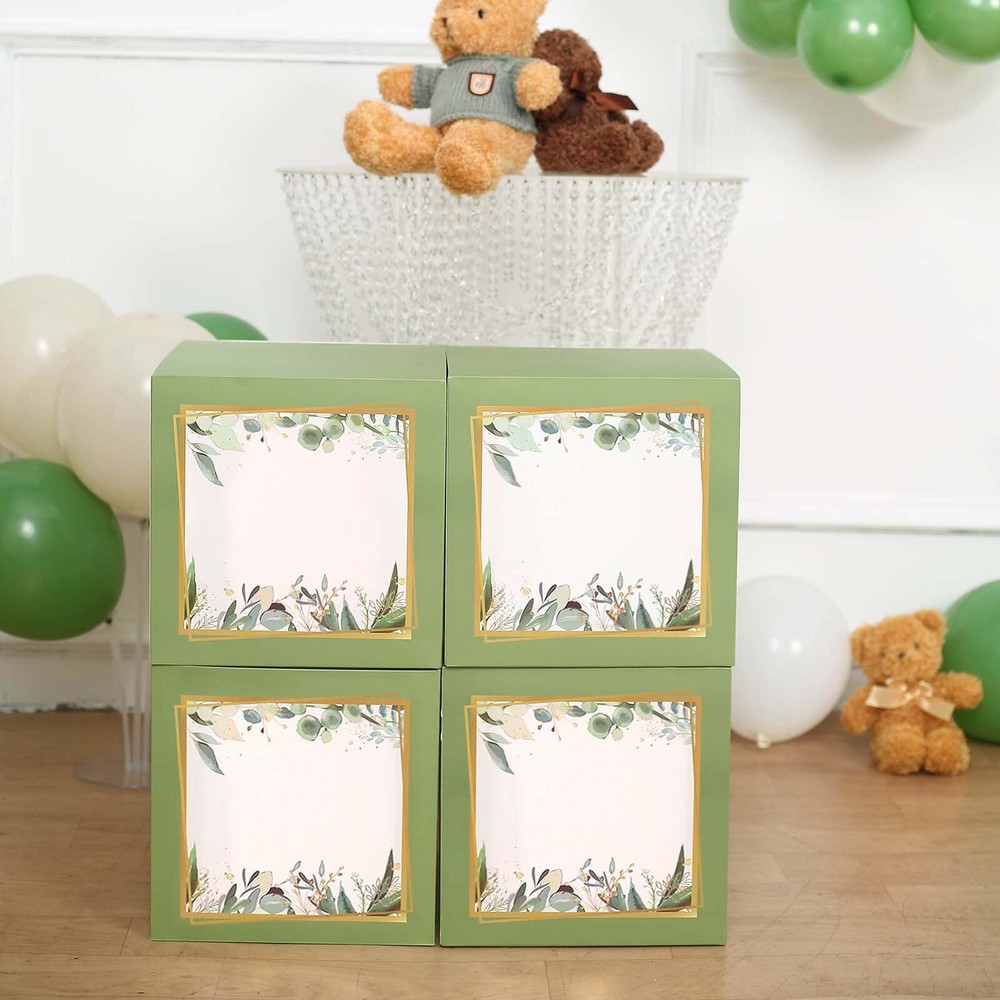 GREEN 12″ Balloon Boxes Centerpiece Decorations
