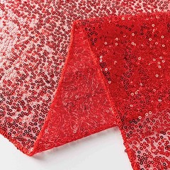 2 RED 8ft x 2ft Sequined Backdrop Curtain with Rod Pockets Wedding Decorations