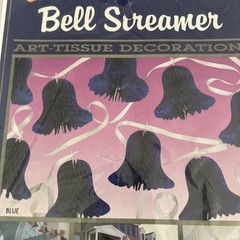 Quantity 2 Beistle Blue Bell Streamer Honeycomb Art Tissue Wedding Decor VTG 80s
