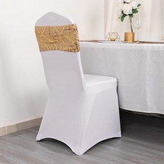 5 GOLD Mesh Embroidered Sequins CHAIR SASHES Party Events Decorations Supplies