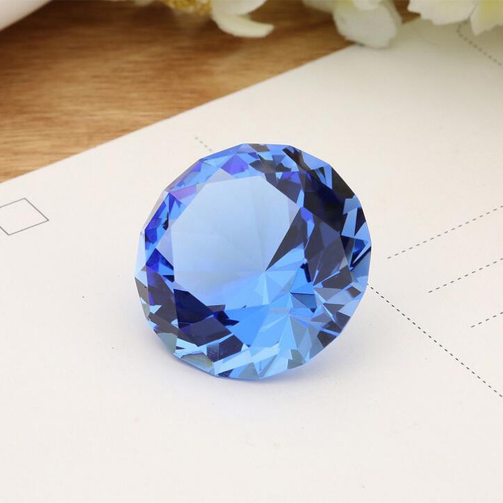 Glass Crystal Diamond Shape Paperweights Facet Jewel Wedding Gift 30mm