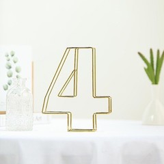 GOLD 8″ tall 3D Metal Wire Number 4 Party Wedding Reception Backdrop Supplies