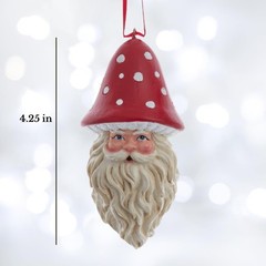 Mushroom Santa Christmas Ornament, Holiday Garden Tree Hanging Decorations by…
