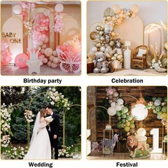 Set of 3 Wedding Arch Backdrop Stand Garden Floral Balloon Arch 7.3&6&6FT Party