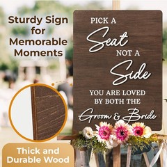 Pick A Seat Not A Side Wedding Sign Rustic Wedding Signs For Ceremony Wedding