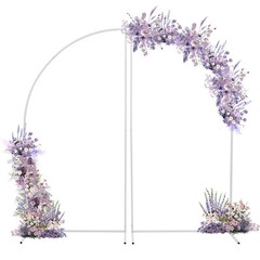 Set Of 2 White Carbon Steel Freestanding Wedding Arches 1.8 m