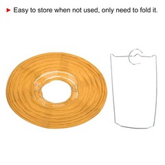 6pcs 6 Inch Folding Hanging Paper Lanterns Small Lampshade Yellow